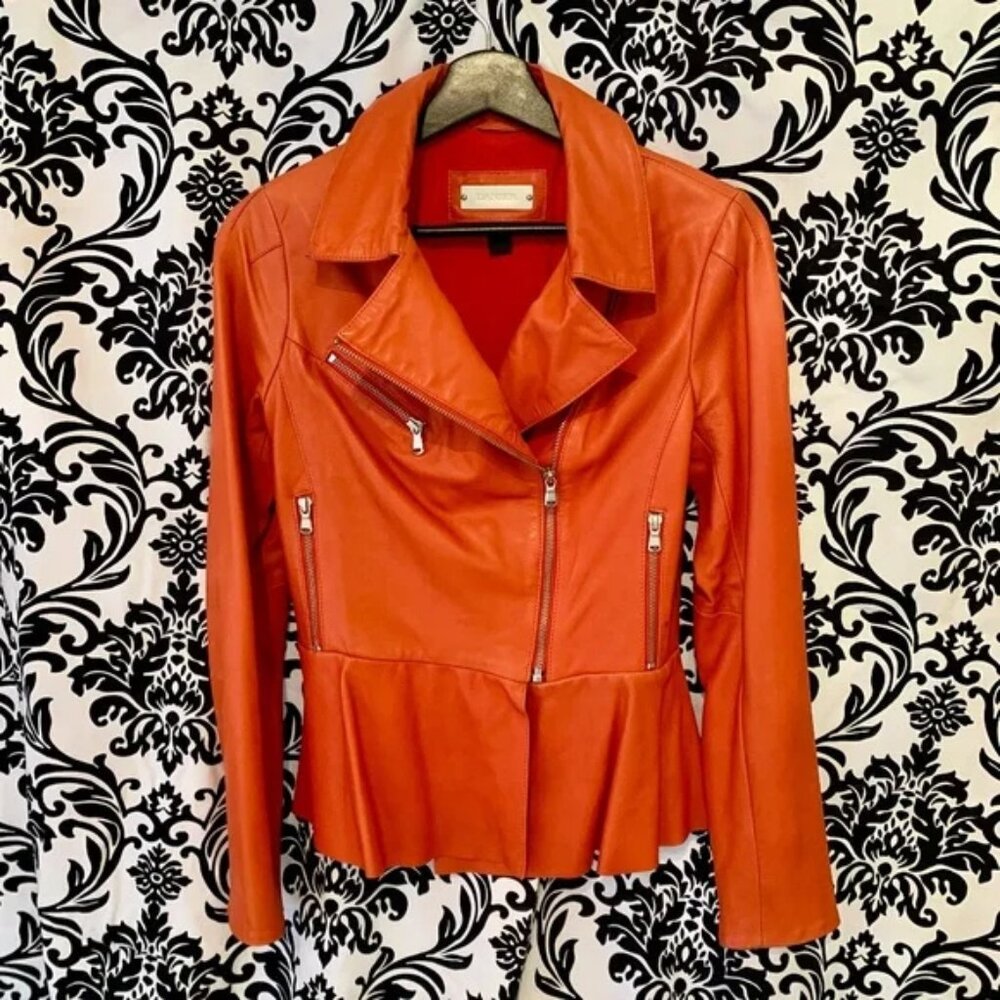Danier moto peplum leather jacket